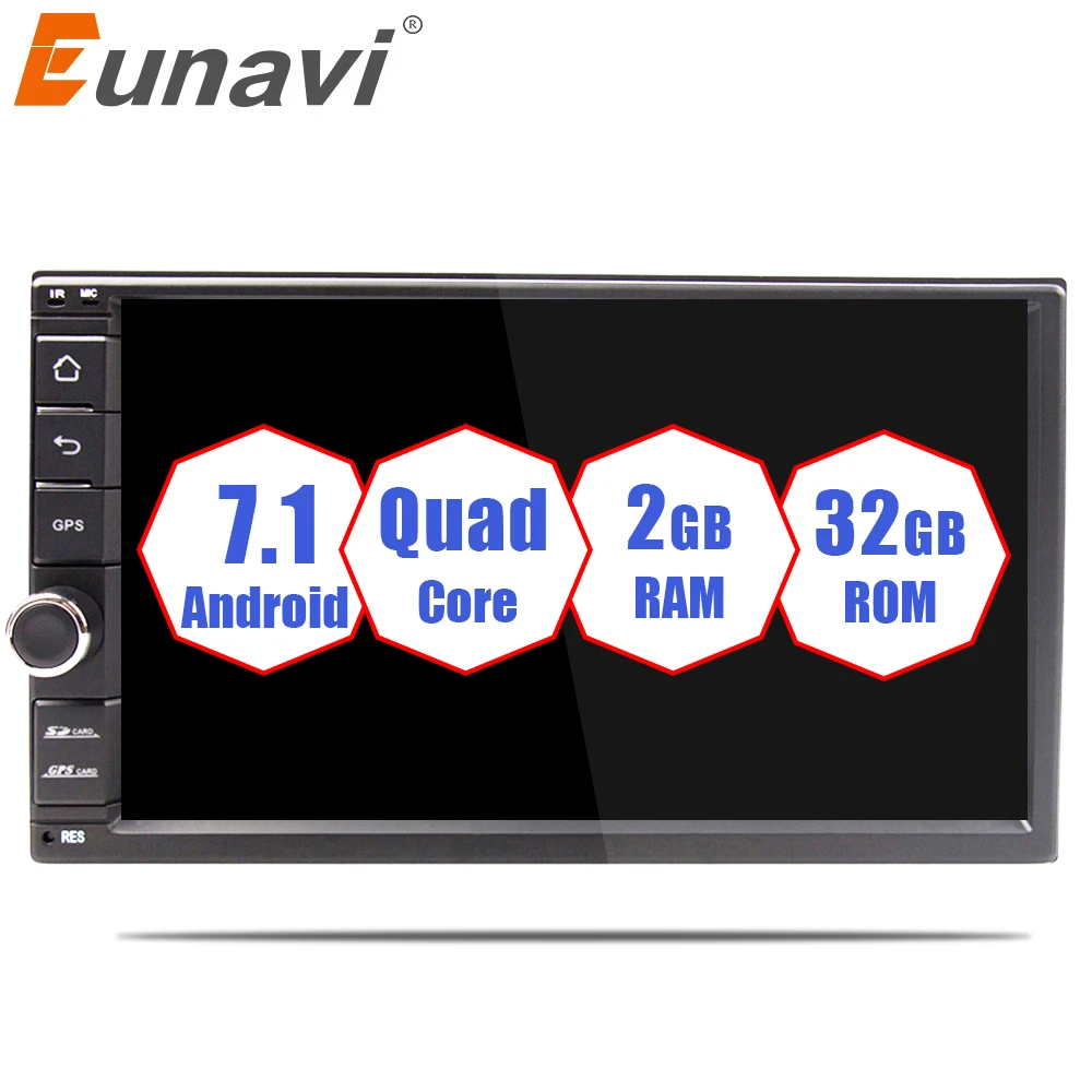 

Eunavi Universal Double 2 din Android 8.1 Car Radio Quad Core 7 inch 2din Car GPS Navigation for nissan with wifi stereo BT RDS