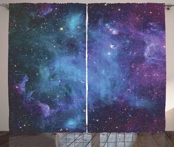

Outer Space Curtains Galaxy Stars in Space Celestial Astronomic Planets in The Universe Milky Way Living Room Bedroom Window