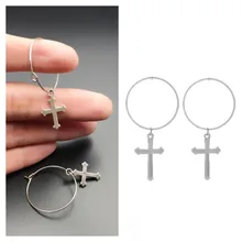 Модные сережки женские серьги кольца панк сережки кольца для женщин хип-хоп ювелирные украшения крестика крупные серьги серьги винтаж бижутерия