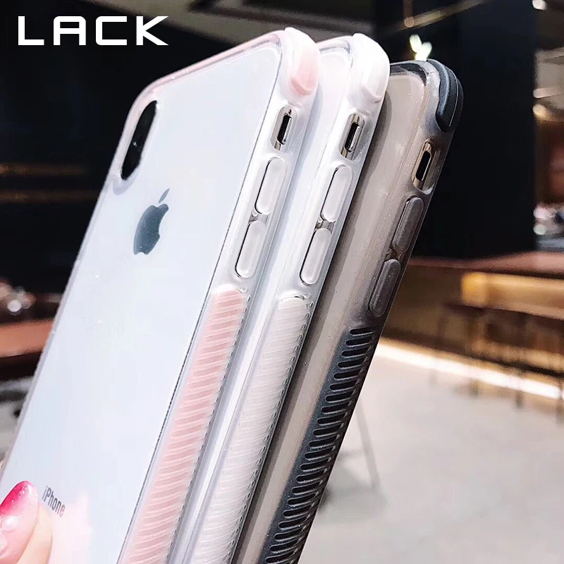 LACK Glitter Bling Anti knock Phone Case For iPhone X XS XR XS Max 6 6S 7 8 Plus Fashion Clear Back Cover Candy Color Cases