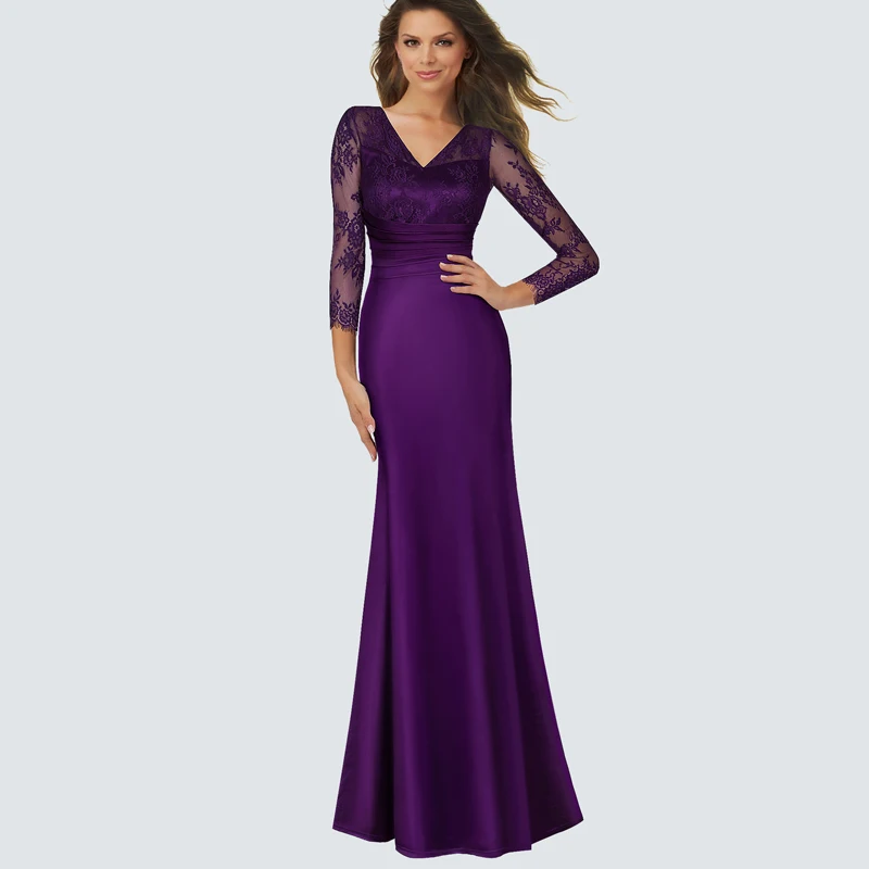 deep purple evening gowns