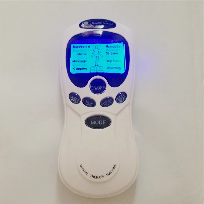 Dual Output 2 in 8 EMS Tens Therapy Machine Unit Body Slimming Massager Pulse Massage Electric Muscle Stimulator health care