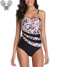 S-5XL Цельный купальник с цветочным принтом, пуш-ап, купальный костюм Bather Badpak, купальник для женщин, летняя винтажная пляжная одежда