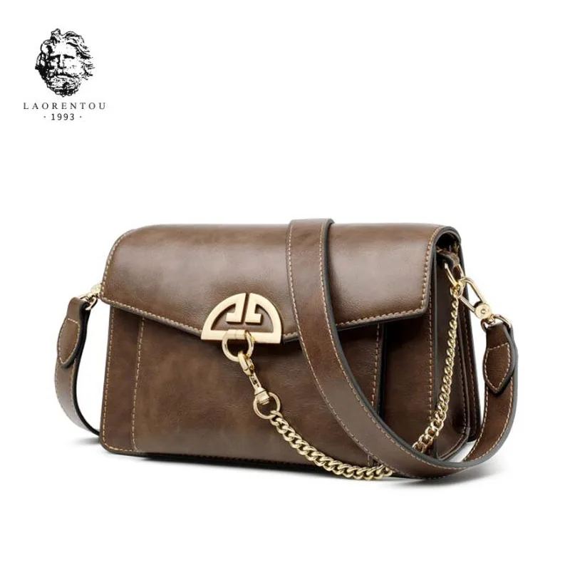 

LAORENTOU New women handbags Leather Retro shoulder Messenger bag fashion women leather shoulder bag strap small bag