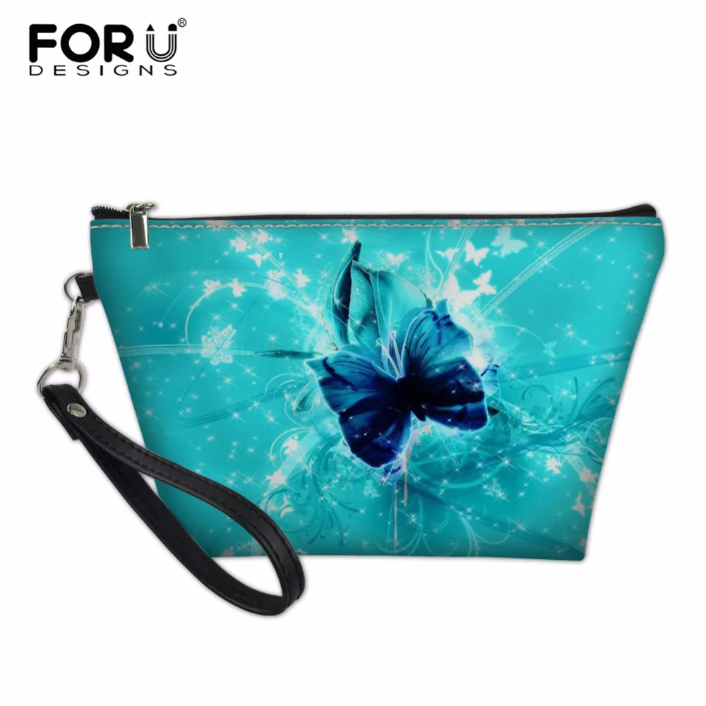 Organizador de Higiene Lavagem de Armazenamento Bolsas de Lápis Forudesigns Mulheres Portátil Case Cosmetic Pouch Pattern Borboleta Pessoal Make up Organizador