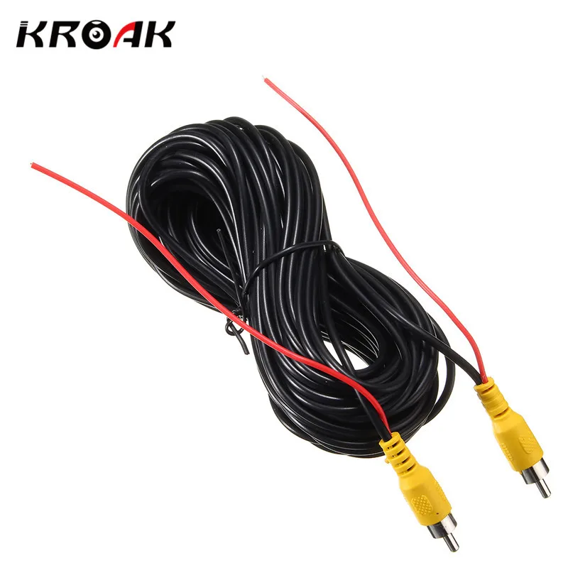 

3.5 MM Male Jack to AV 2 RCA Male Stereo Music Audio Cable Cord AUXDetection Wire For Car Rear View Backup Camera 12m