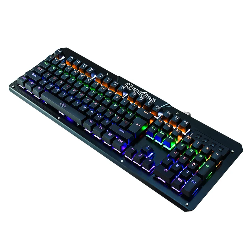 

Wired Gaming Mechanical Keyboard Shine Metallic Black Axis 104 keys Gamer Mice for Desktop PC Computer