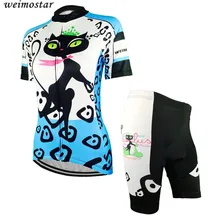 Женский синий велосипед набор из майки и шорт Pro Girl велосипедная одежда велосипед короткий рукав Велоспорт Топ Команда Одежда MTB Ropa Ciclismo