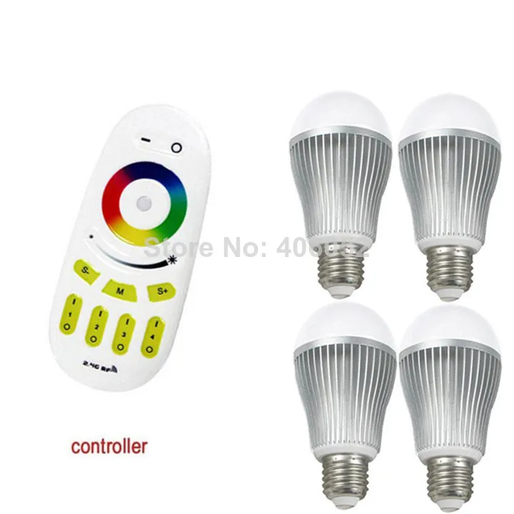 

2.4G E27 9W RGBW LED Light Lamp Bulb with controller (1pcs led bulb +1x controller)