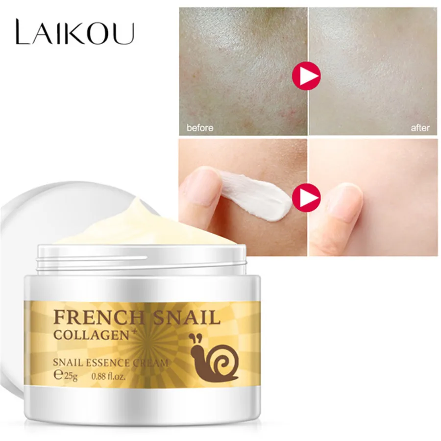 LAIKOU Snail Face Cream Hyaluronic Acid Moisturizer Anti Wrinkle Anti