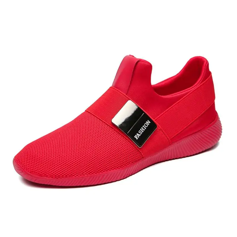 ARUONET/Мужская Летняя Повседневная обувь из сетчатого материала; мужские лоферы на плоской подошве размера плюс; легкая обувь; очень удобная Баскетбольная обувь; Homme Chaussure - Цвет: Красный