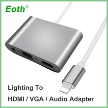 Для освещения в HDMI vga-разъем Аудио ТВ Кабельный адаптер-переходник для iPhone X для iPhone 8 7 7 Plus 6 6 S для iPad серии YH2