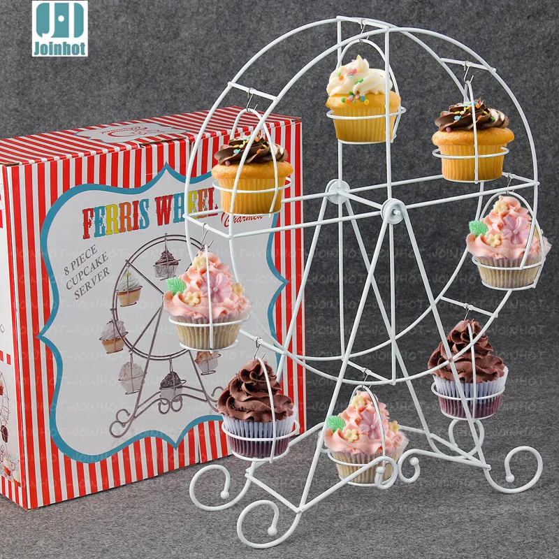 Image 2016 free Shipping new! white Iron Ferris wheel cake Stand Birthday Party Hotel Cake Decoration Wedding Towers Tree Dressert