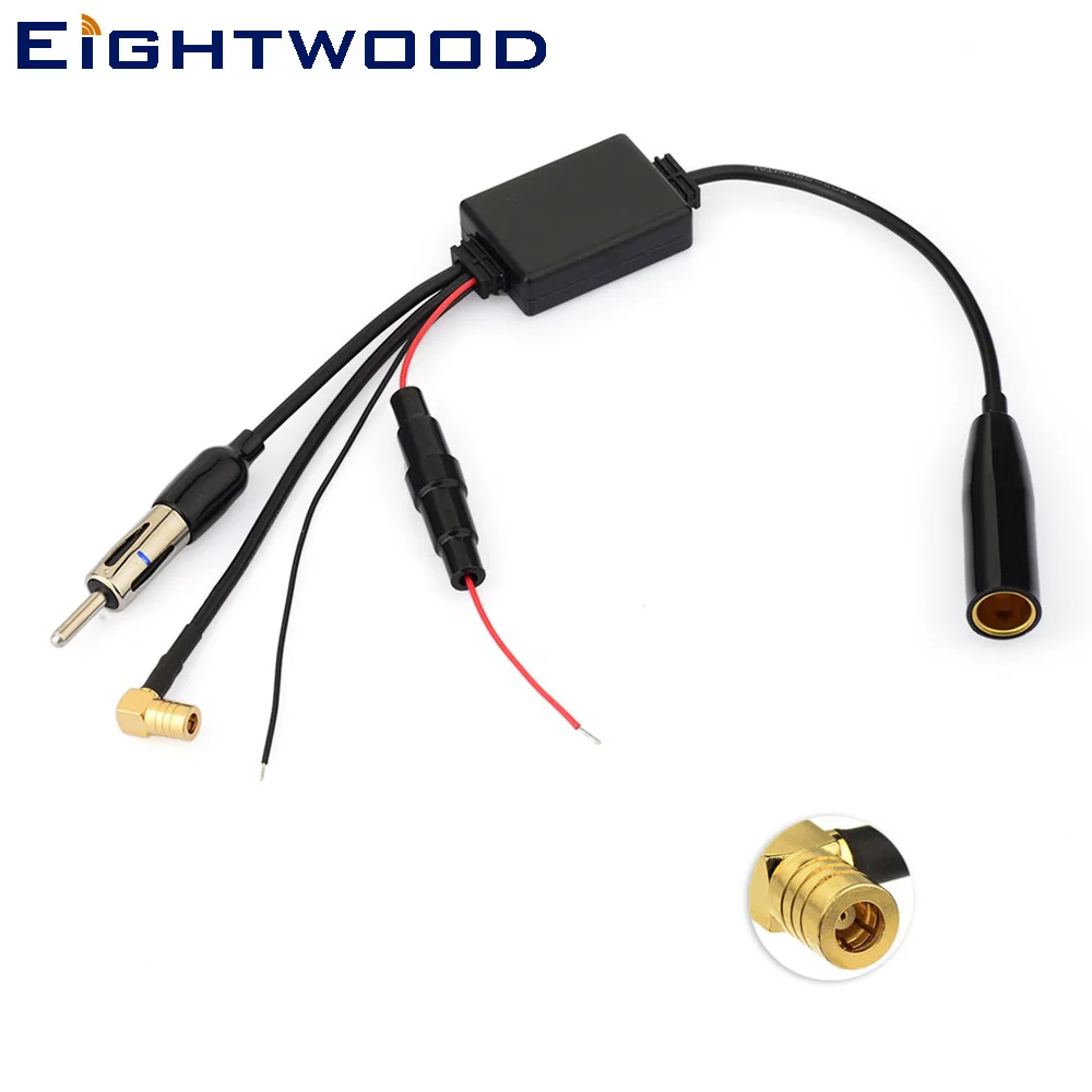 

Eightwood Conversion FM/AM to DAB/DAB+ Car Radio Antenna Aerial Converter Signal Splitter+Amplifier Motorola DIN to SMB Male