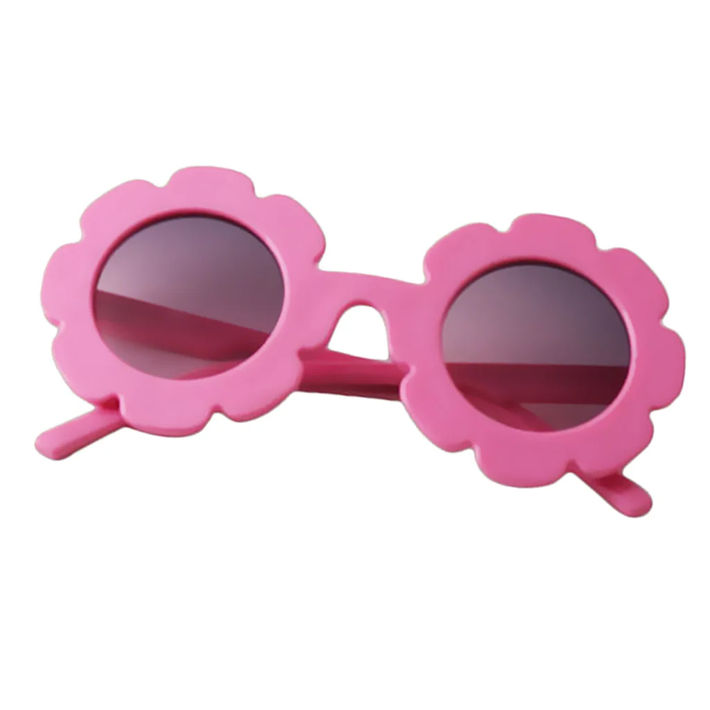 Hot Sale Summer Cute Sun Flower Kids Children Baby Boy Girl Soft Plastic UV400 Classic Vintage Holiday Sunglasses Headwear Acc