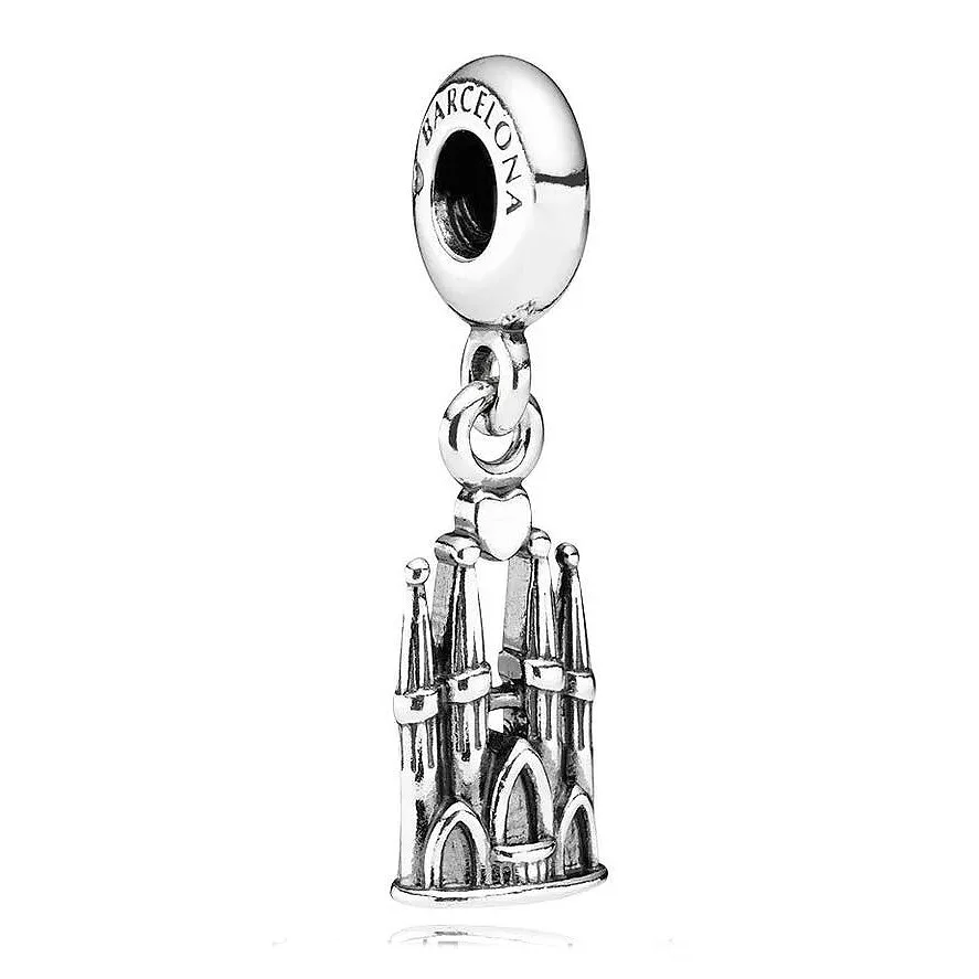 

Authentic 925 Sterling Silver Bead Charm La Sagrada Familia Dangle Pendant Beads Fit Pandora Bracelet Bangle DIY Jewelry