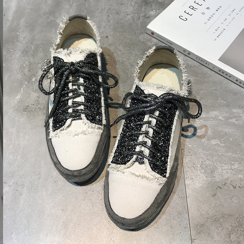 بالأسى رياضية الطازجة قماش الفاخرة المصممين عارضة النساء أحذية تزلج الأزياء 2019 الصيف المنخفضة قطع الشقق منصة