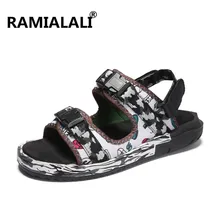 Бренд ramialali Модные мужские пляжные сандалии высококачественные летние парусиновые мужские сандалии мужская обувь легкие пляжные шлепанцы