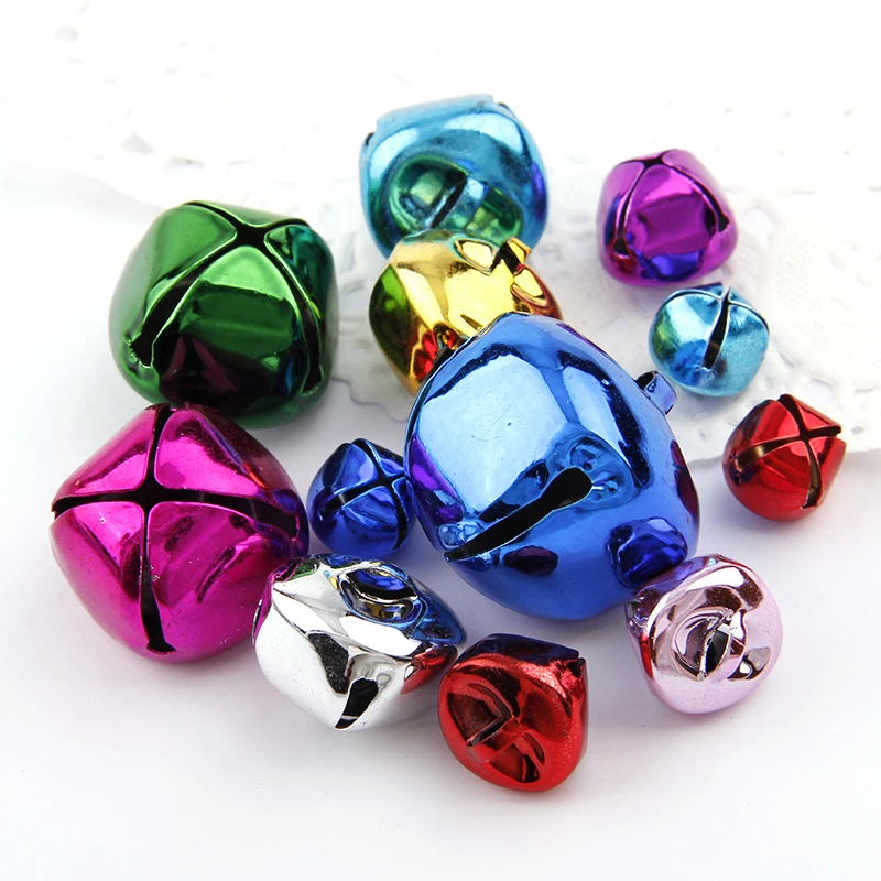 

12/15/20/25/30mm Mix Color Iron Vacuum Plated Christmas Cross Bells Pendant Handmade Party DIY Crafts Accessories