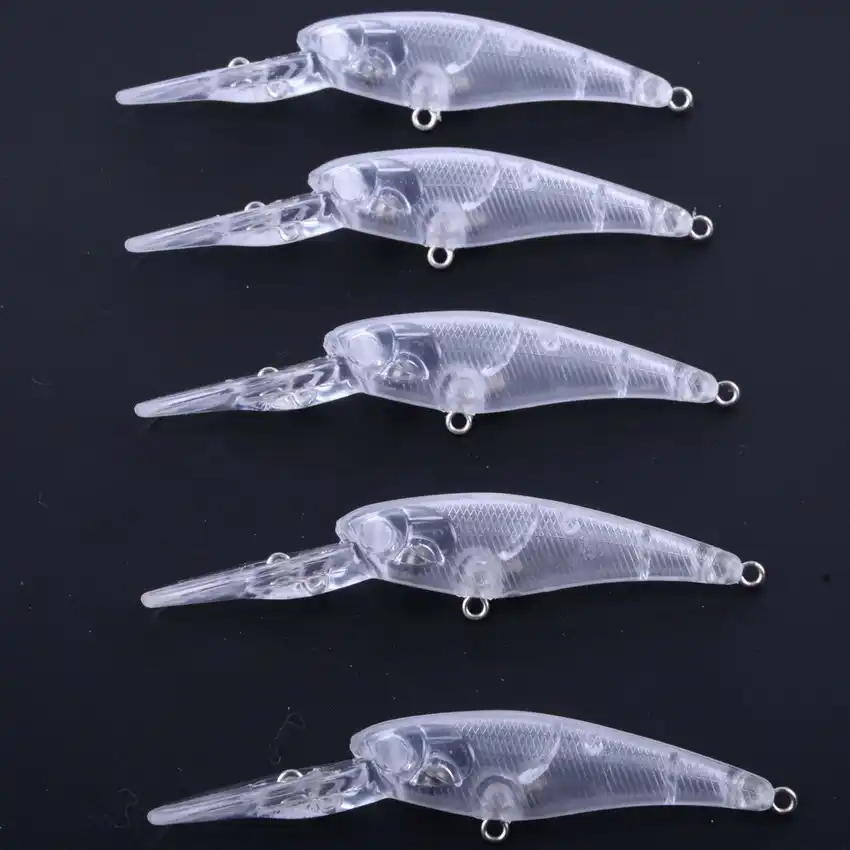 5PCS 9.8cm 6g Blank Lures Transparent Unpainted Whopper Popper Fishing Lures