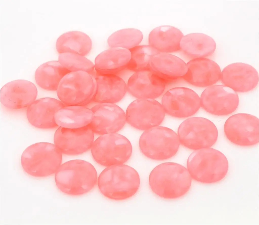 

New Fashion 40pcs 12mm Pink Colors Built-in Shell Flat back Resin Cabochons Cameo-V5-19