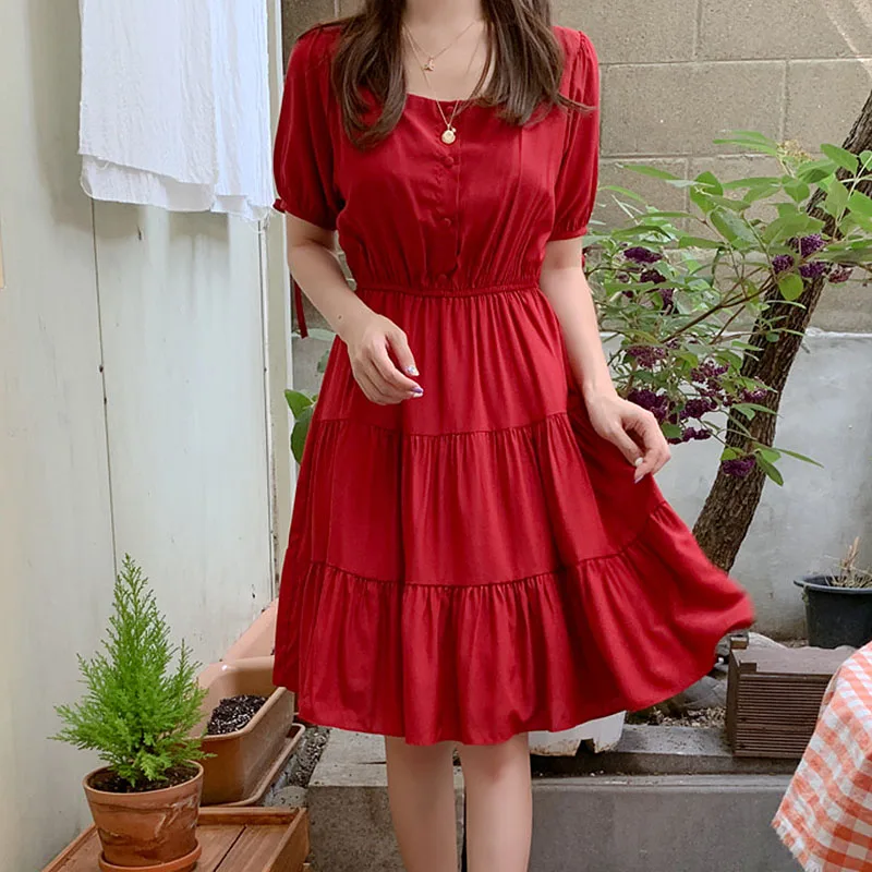 

BOBOKATEER casual red dress women dresses summer fashion woman clothes vestidos verano 2019 mujer robe femme party dress vintage
