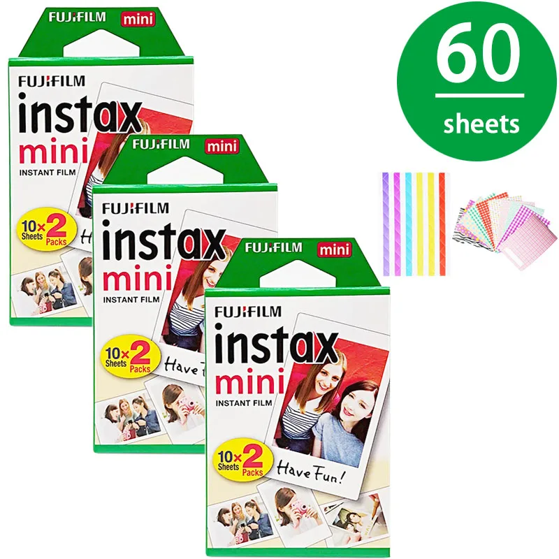 10-100 листов Fujifilm Instax Mini White Edge пленка мгновенная фотобумага для Instax Mini 8 9 7s 9 70 25 50s 90 SP-1 2 камеры подарки - Цвет: 60 SHEETS