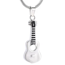 IJD9972 гитара из нержавеющей стали подвеска в виде урны для праха ожерелье для праха музыкальный инструмент памятный сувенир, мемориальная урна ювелирные изделия кулон