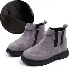 Зимние детские полуботинки дети мода загрузки добавить бархат Chaussure детская теплая обувь для обувь мальчиков девочек Botas #25