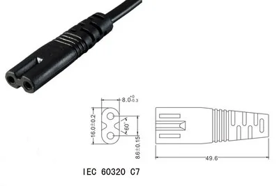 IEC 320 2-контактный C7 женский C8 мужской фигуры 8 Мощность адаптер кабель-удлинитель 1,8 м длина IEC320 C8 розетка для подключения к C7 сосуд Мощность шнур