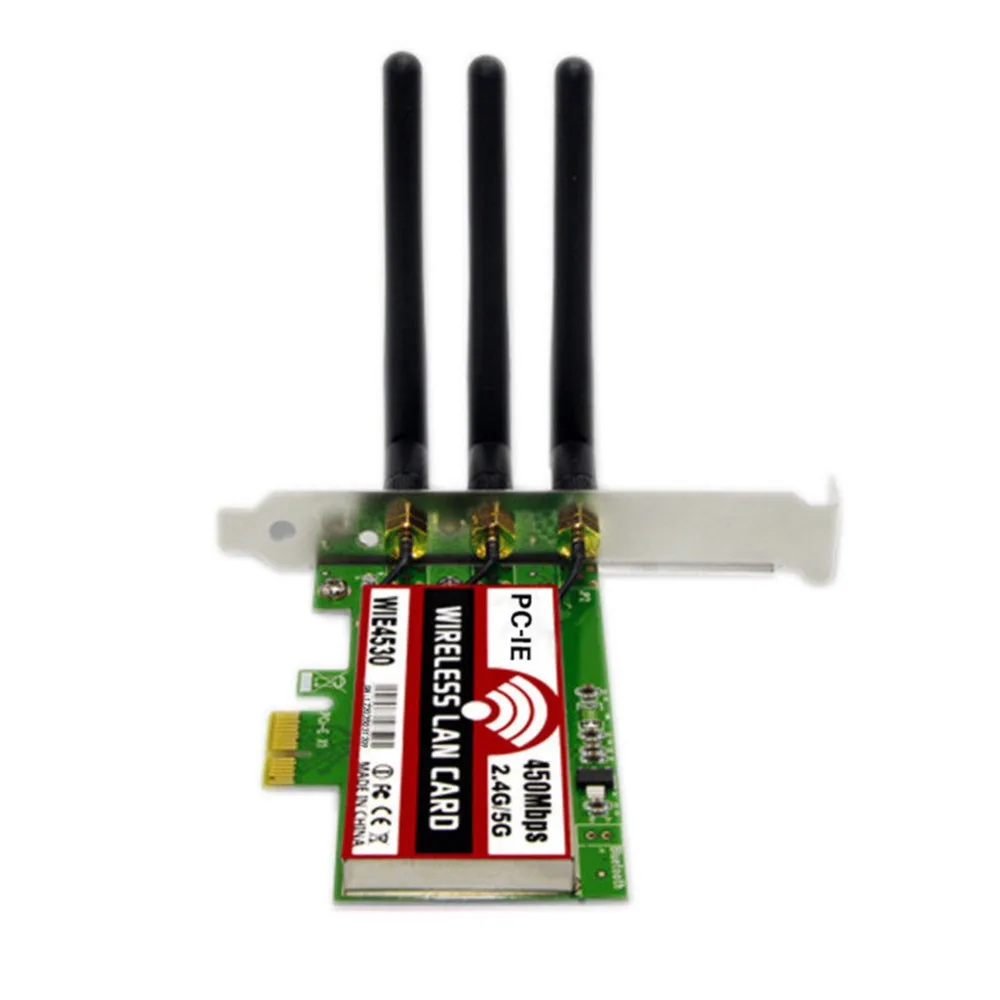 

AMZDEAL Wireless WiFi PCI-E Networks Adapter LAN Card Antennas Wireless Adaptor Desktop PC Extender Cable Circuit Board 450Mbps