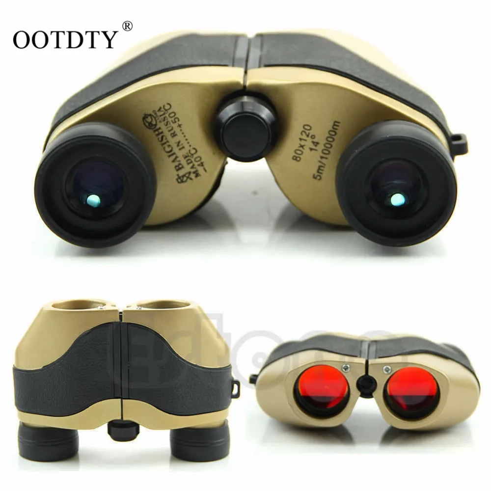 Outdoor Accessories 80x120 LED Gold Spotting Scope Binoculars Telescope Optical Zoom 5m-10000M