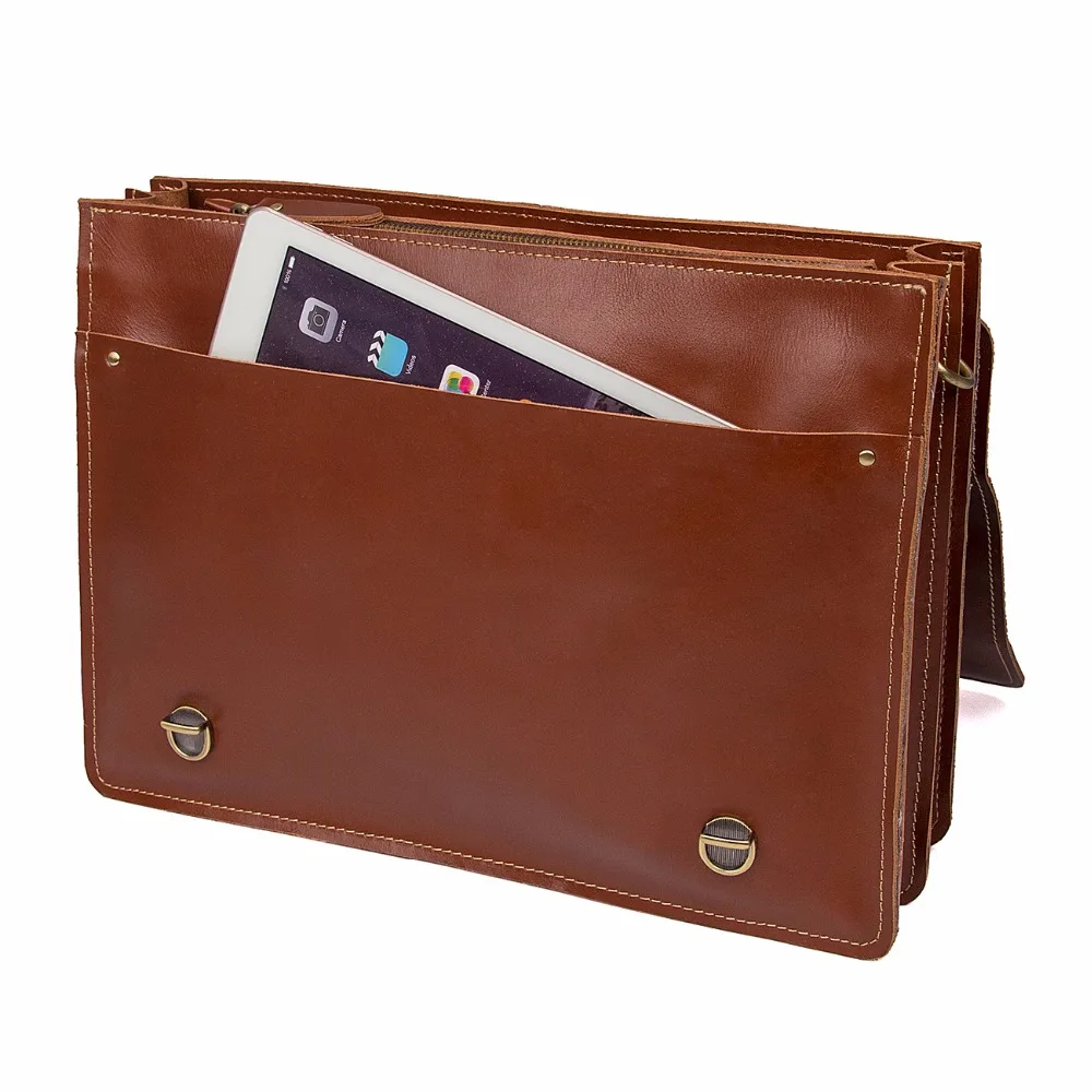 Laptop Business Red Echtem 7379b Vintage Jmd Tasche Braun Umhängetasche Leder Fashional Farbe Bag Rot Brown Portfolio Handtasche axvxqwC601