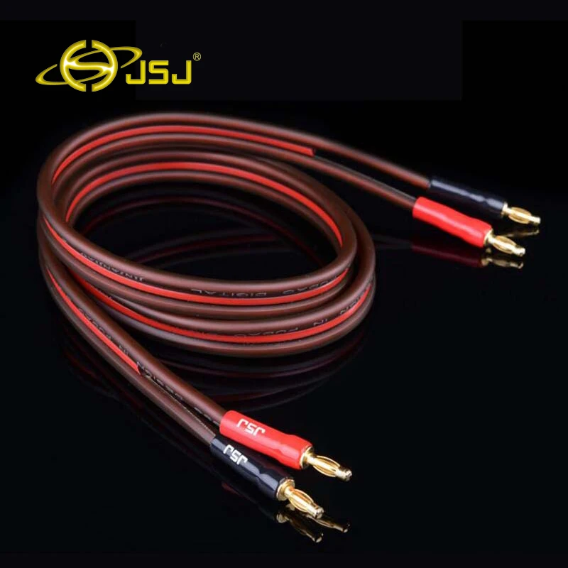 

JSJ Hi-end balanced Banana Copper Speaker Audio Cable Golden Plated Audiophile Line OFC Banana Cable 1m 2m 3m 5m High Quality