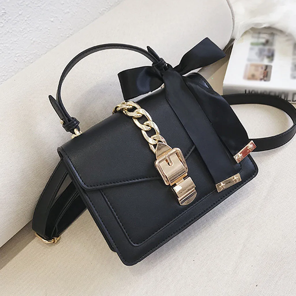 OCARDIAN сумки, женская простая модная сумка на цепочке, сумка через плечо, маленькая квадратная сумка, женская сумка 7J16 - Цвет: Black