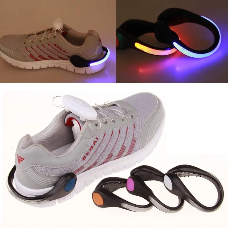 Светодиодный светящийся зажим для обуви для бега, уличный велосипедный светодиодный светящийся ночник для бега, безопасные зажимы для езды на велосипеде, Предупреждение ющий светильник, безопасность