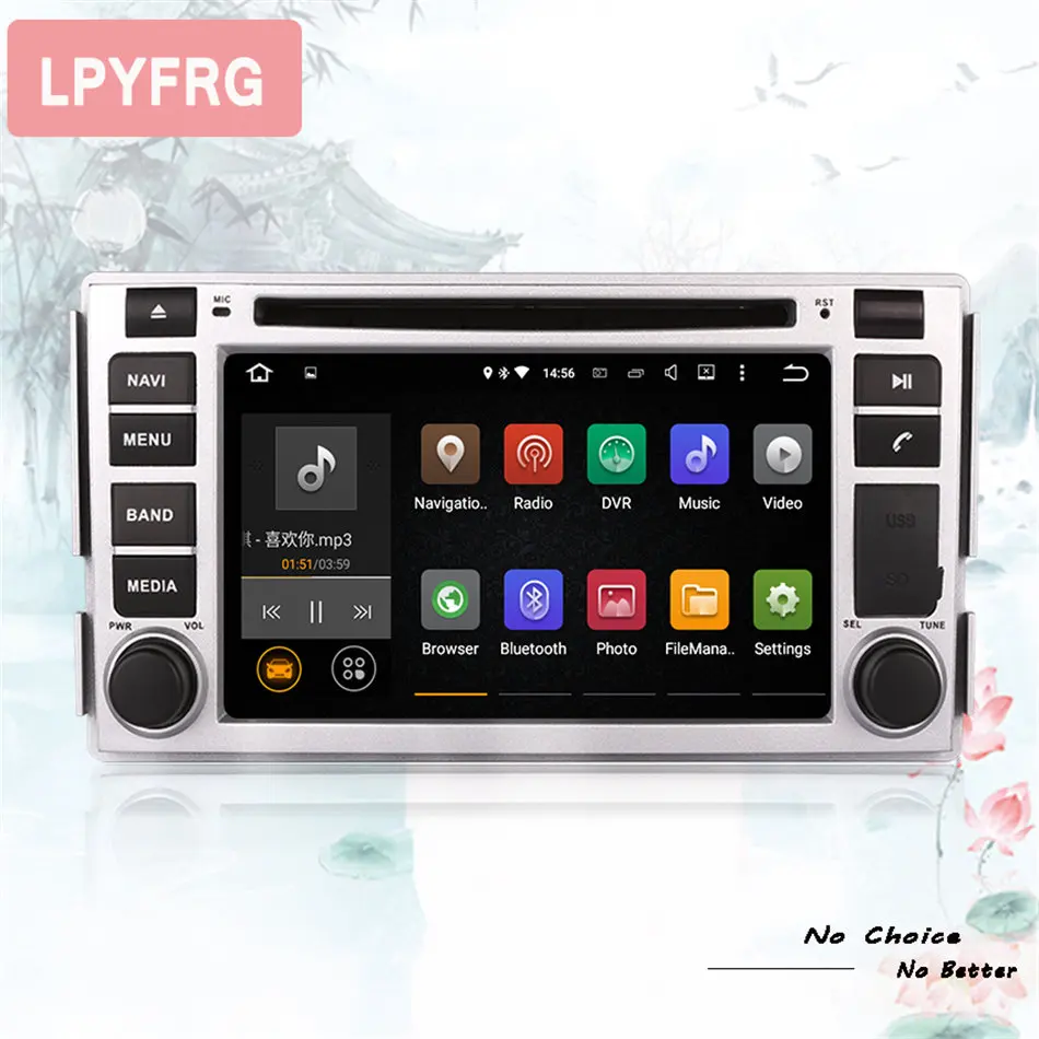 Perfect 6.2" Ram 4G Android 9.0 Car DVD Player GPS Navigation System For Hyundai Santa Fe 2006 2007 2008 2009 2010 2011 2012 3/4G Radio 2