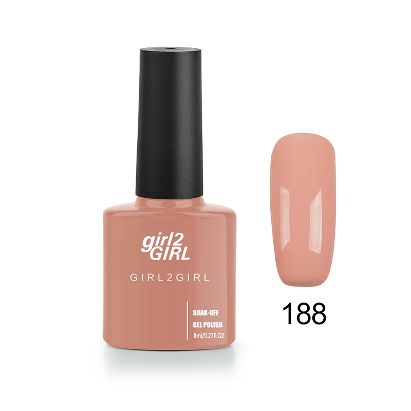Гель-лак для ногтей GIRL2GIRL, долговечный УФ-лак для замачивания, цветные флаконы, Гель-лак телесного цвета - Цвет: G3-188