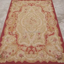 8'x10' Aubusson ковры ручной работы шерстяные ковры классические красные поля aubusson коврики для украшения дома Коврики для спальни