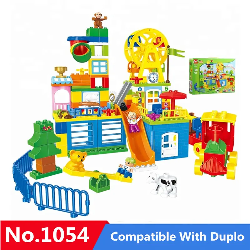 

Diy Large Particle Theme Fantasy Happy Valley Castle Scene Building Block Toys For Children Gift Compatible with Legoingly Duplo