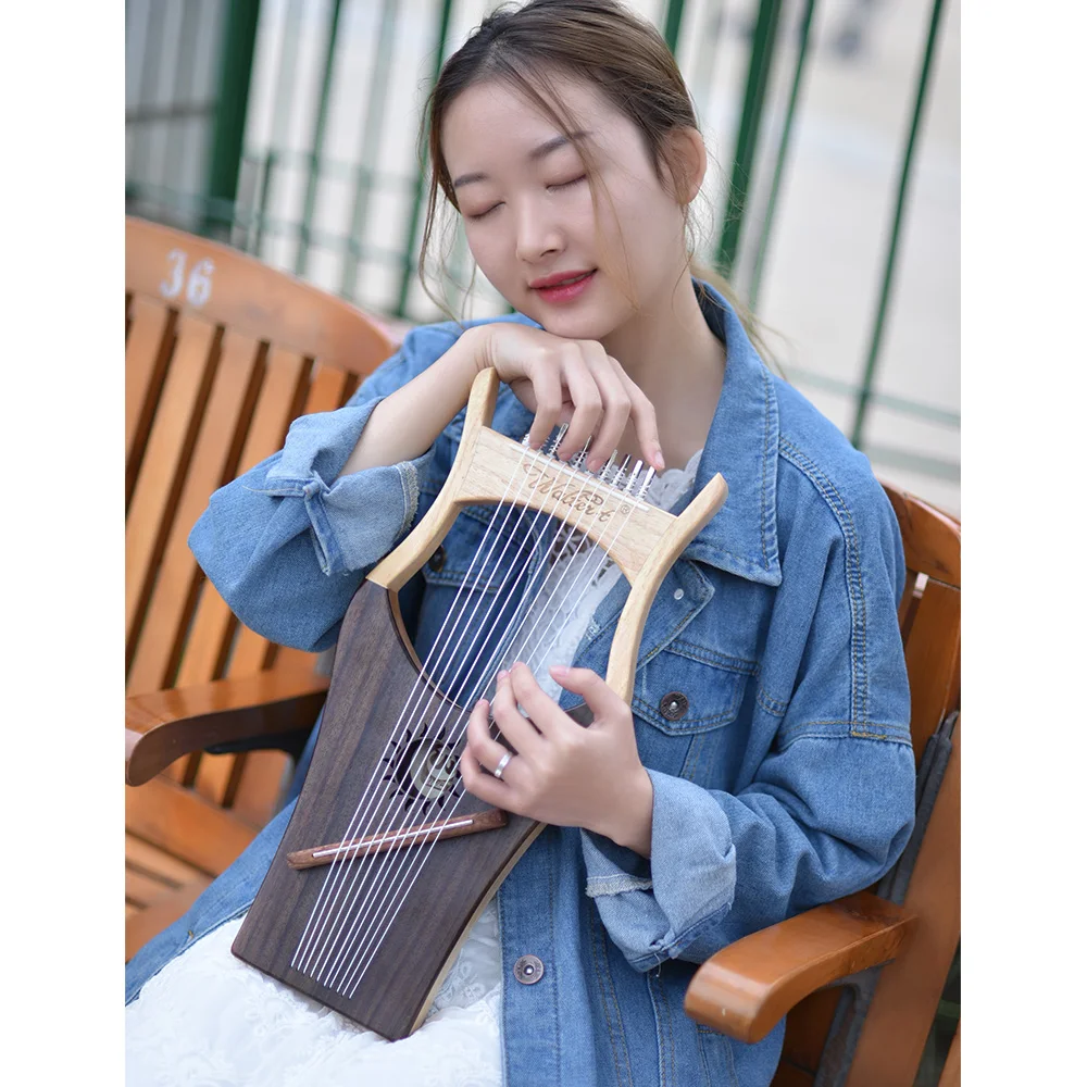 WH01 10-String деревянные Lyre harp нейлоновые струны палисандр Topboard резиновые деревянные Backboard Струнные инструменты с сумкой для переноски