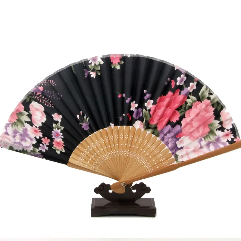 Модный художественный Китайский Японский ретро Складной вентилятор Цветы Печать Карманный бамбуковый веер Искусство ремесло