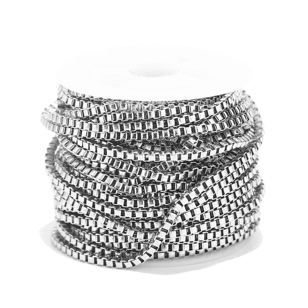 

New 2.4MM Stainless Steel Box Chain DIY jewelry finding for necklace bracelet