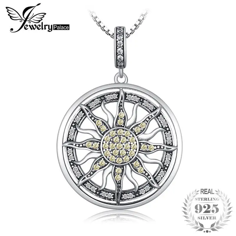 JewelryPalace небесные солнце 925 пробы ювелирные из настоящего серебра и кубического циркония очарование утверждающий кулон Цеп - Окраска металла: DC318099