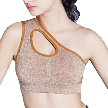 

Sexy One Shoulder Sports Bra Women Fitness Yoga Bras Padded Sport Underwear