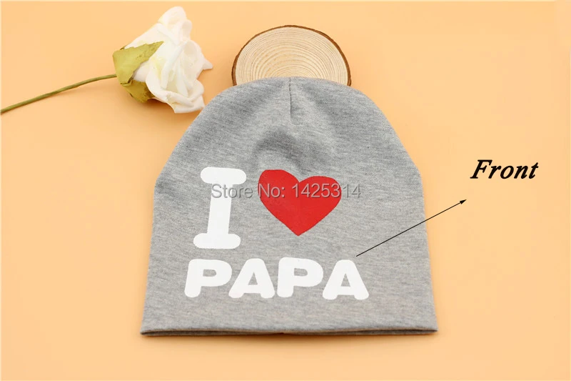 1 шт., шерстяные вязаные детские шапочки Love PaPa I Love MaMa, Хлопковые вязаные крючком Детские шапочки, теплая детская зимняя шапочка, Кепка для мальчика