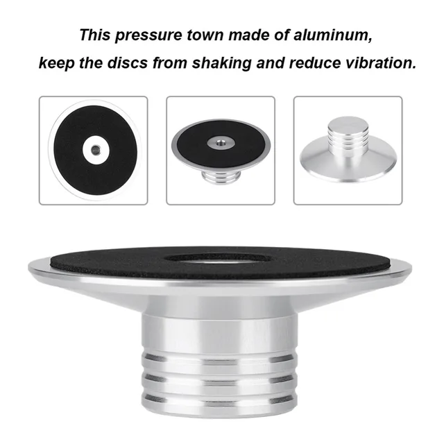 NEW Black Record Weight Clamp LP Vinyl Turntables Metal Disc Stabilizer