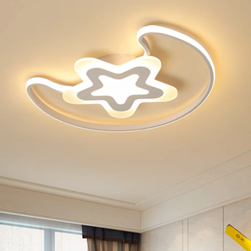 

Moon And Star Modern LED Ceiling Lights Iron Acrylic White LED Ceiling Lamp For Bedroom Children's room table lamp home lighting