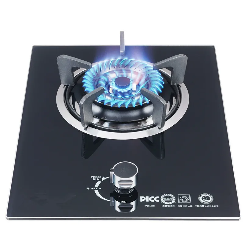 Embedded natural gas stove liquefied gas stove tempered glass single