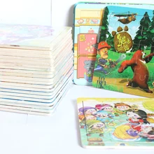 20 шт мультфильм фильм деревянные пазлы/Дети собирают головоломки 14,8*14,8 см Обучающие Развивающие игрушки